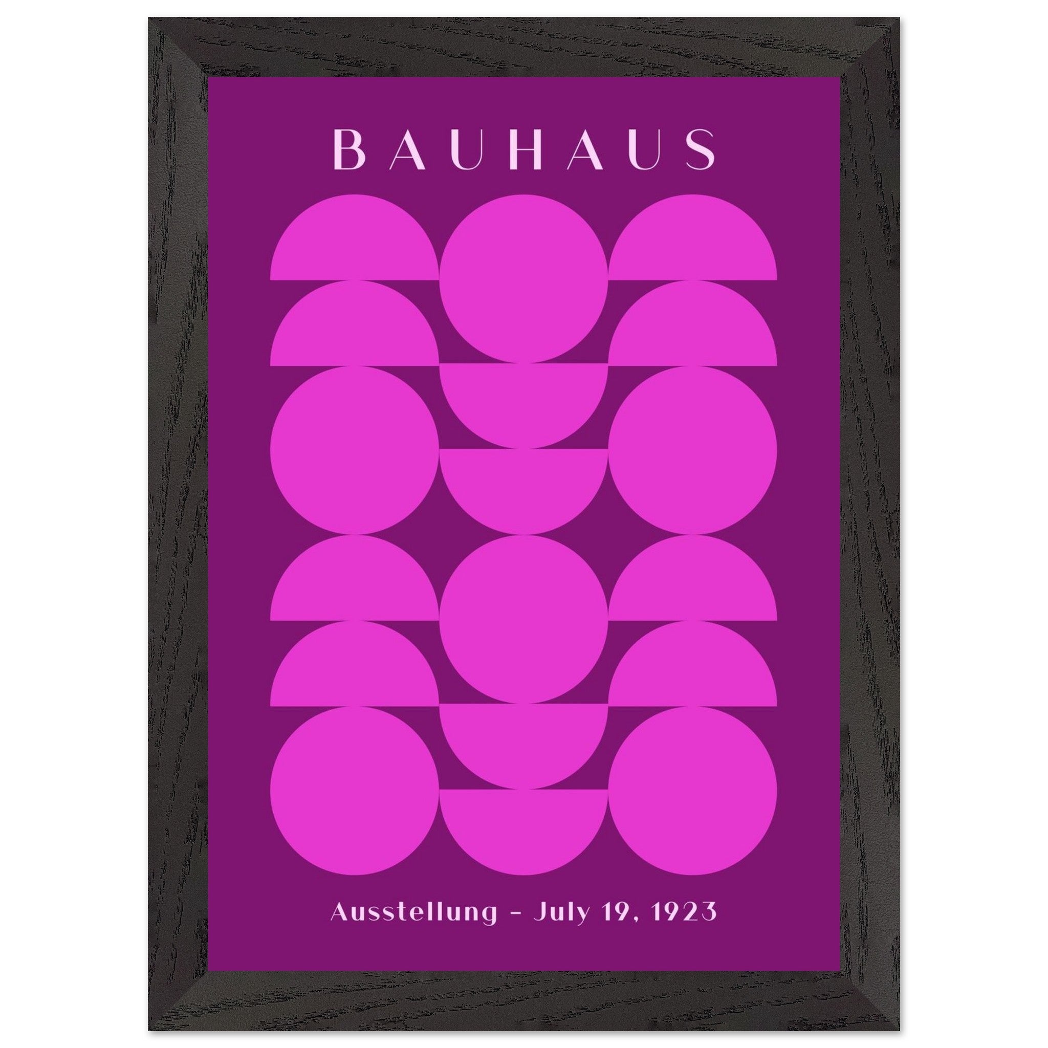 Artfulprints Poster met Lijst Bauhaus - Ausstellung 1923  - A4 21x29.7 cm - Paars