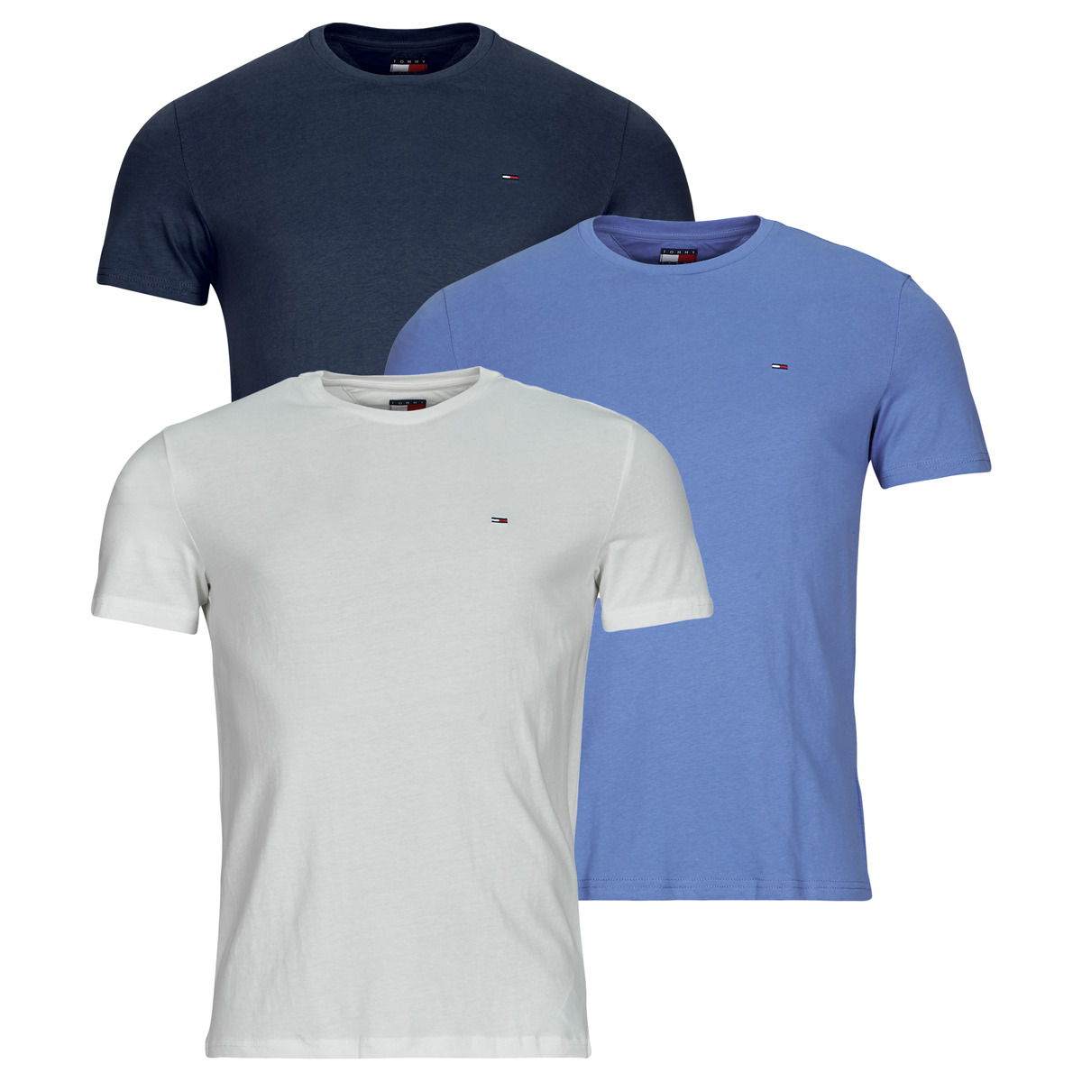 Tommy Jeans - TJM XSLIM 3PACK TEE EXT X3 - Blue / White / Marine