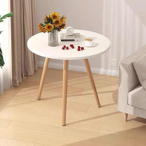SOGA 60x72cm White Small Side Coffee Table Living Room Balcony Home Decor Style