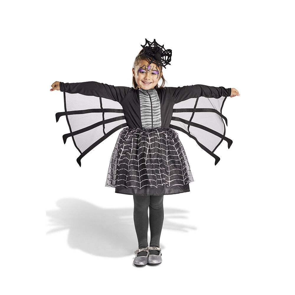 Déguisement enfant Halloween araignée robe noir et blanc 7/10 ans