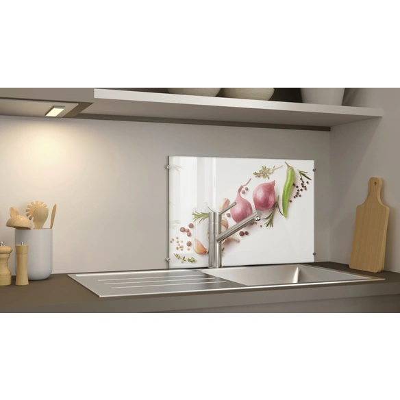 Glasboard »Garlic   Onion«, mehrfarbig, Glas