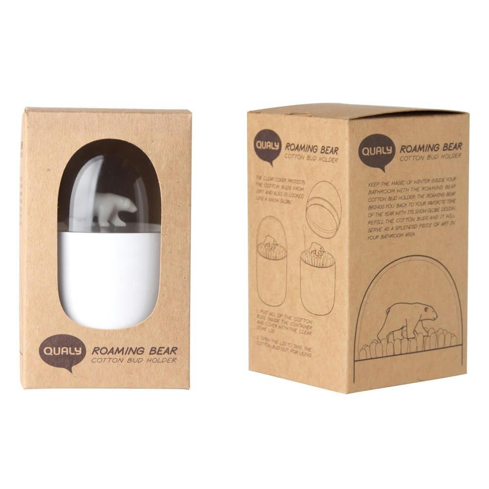 OURS - Boite à coton-tiges ours blanc