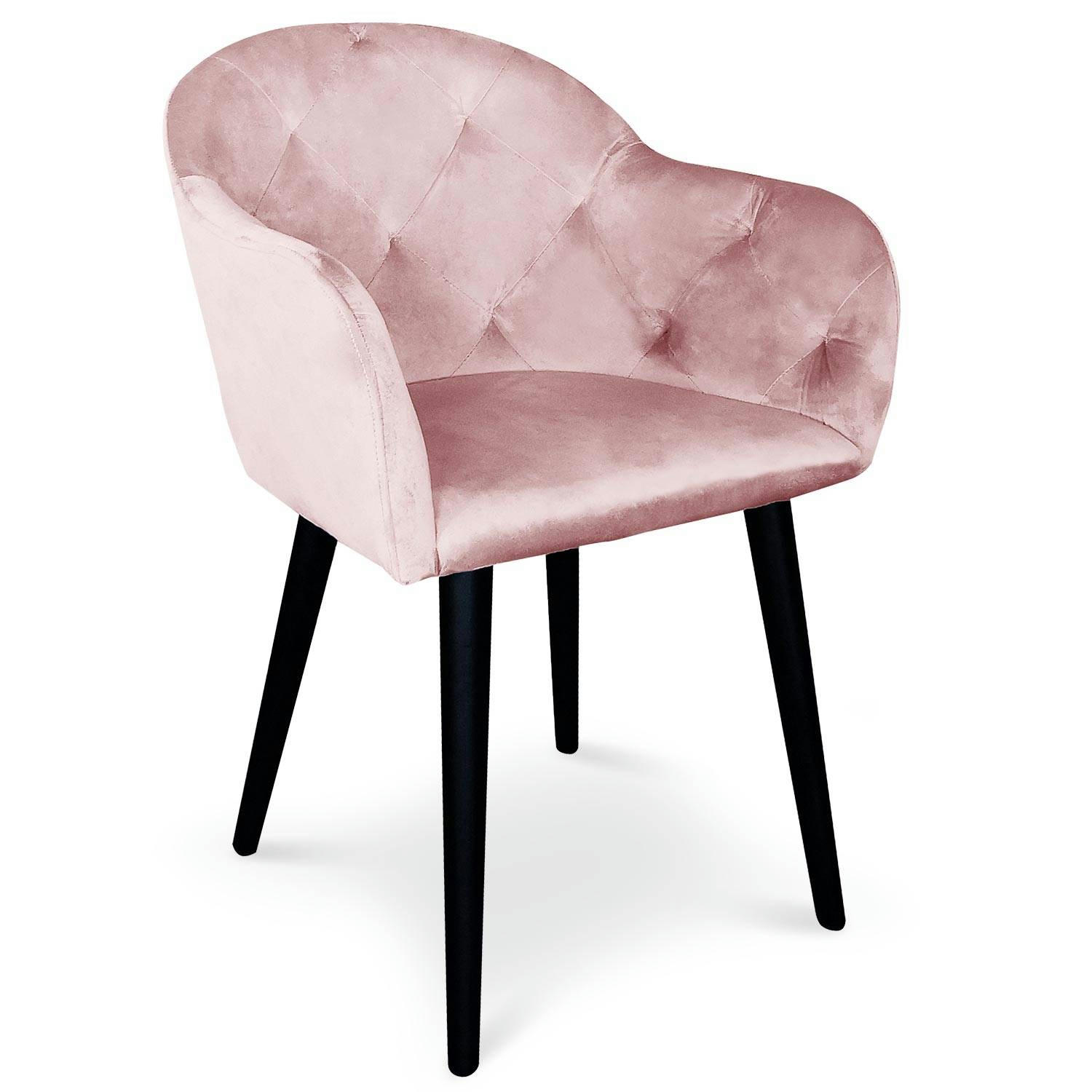 HONORINE - Fauteuil velours rose