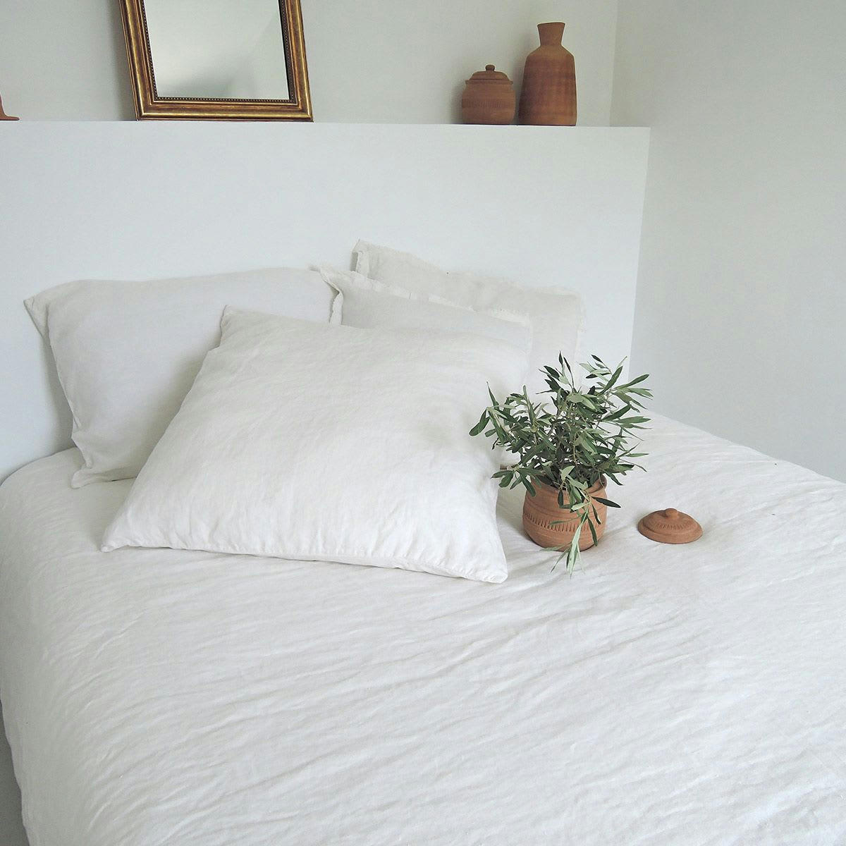 - Housse de couette chanvre et coton 220 x 240 cm - Blanc