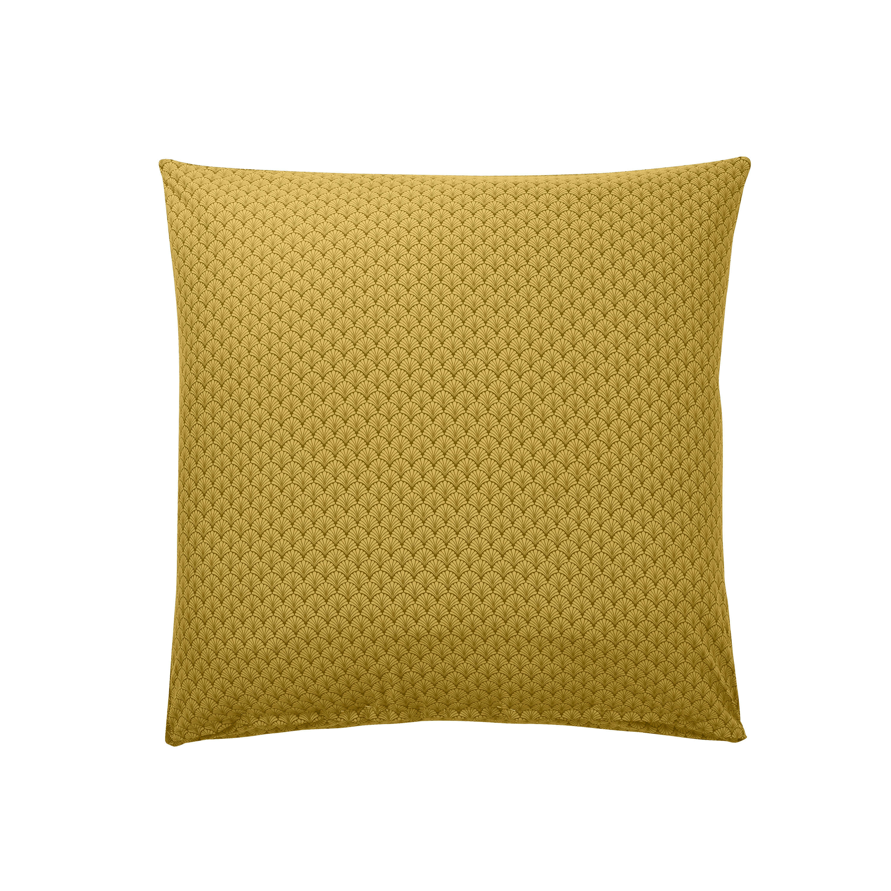 CAMILLE - Parure de lit imprimée en bambou jaune curry 220x240