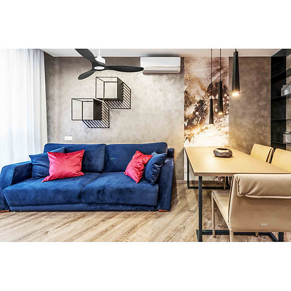 Modulo SlimRing - Super destratificateur et ventilateur DC 132 cm blancpales bois noiridéal 26 à 40 m²