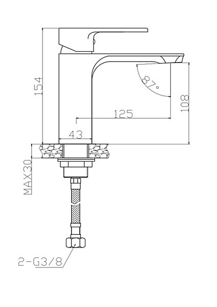 Mitigeur lavabo Hanovre avec vidage en laiton coloris chromé