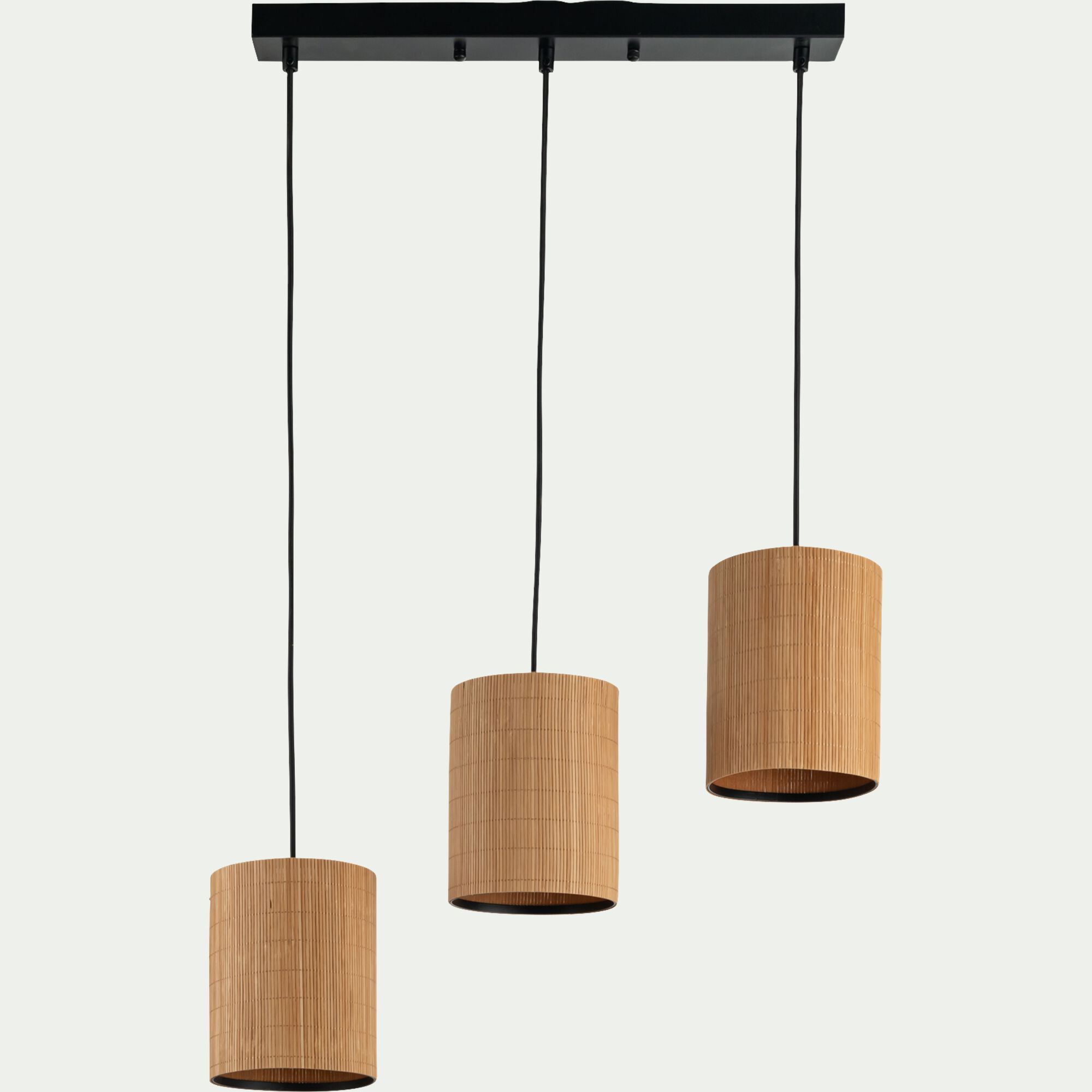 PIANA - Suspension électrifiée triple en bambou L61cm - naturel