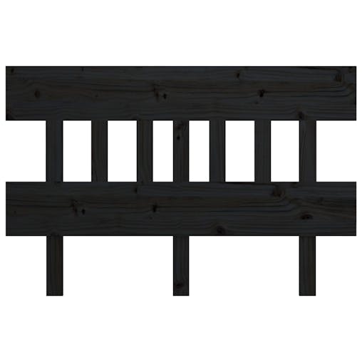 NNEVL Bed Headboard Black 183.5x3x81 cm Solid Wood Pine