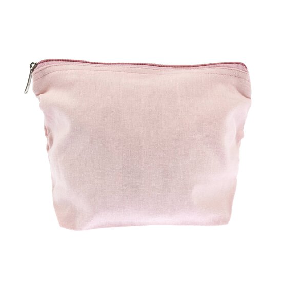 Pale Pink Cotton Zip Pouch 24cm x 17cm