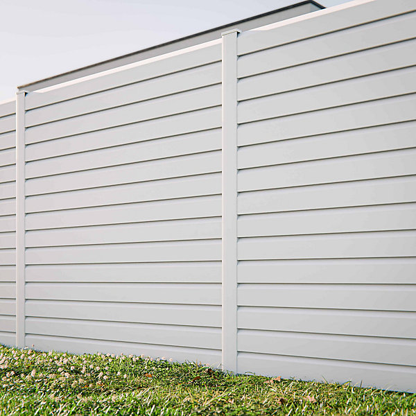 Kit Clôture SLIM PVC Blanc H. 180 cm x L. 11.10 m - 15 Lisses claire-voie