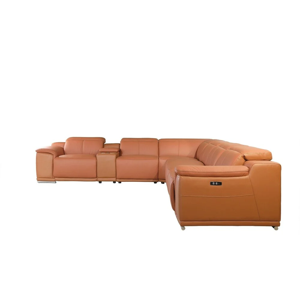 254 X 280 X 237.4 Camel Power Reclining 7PC Sectional