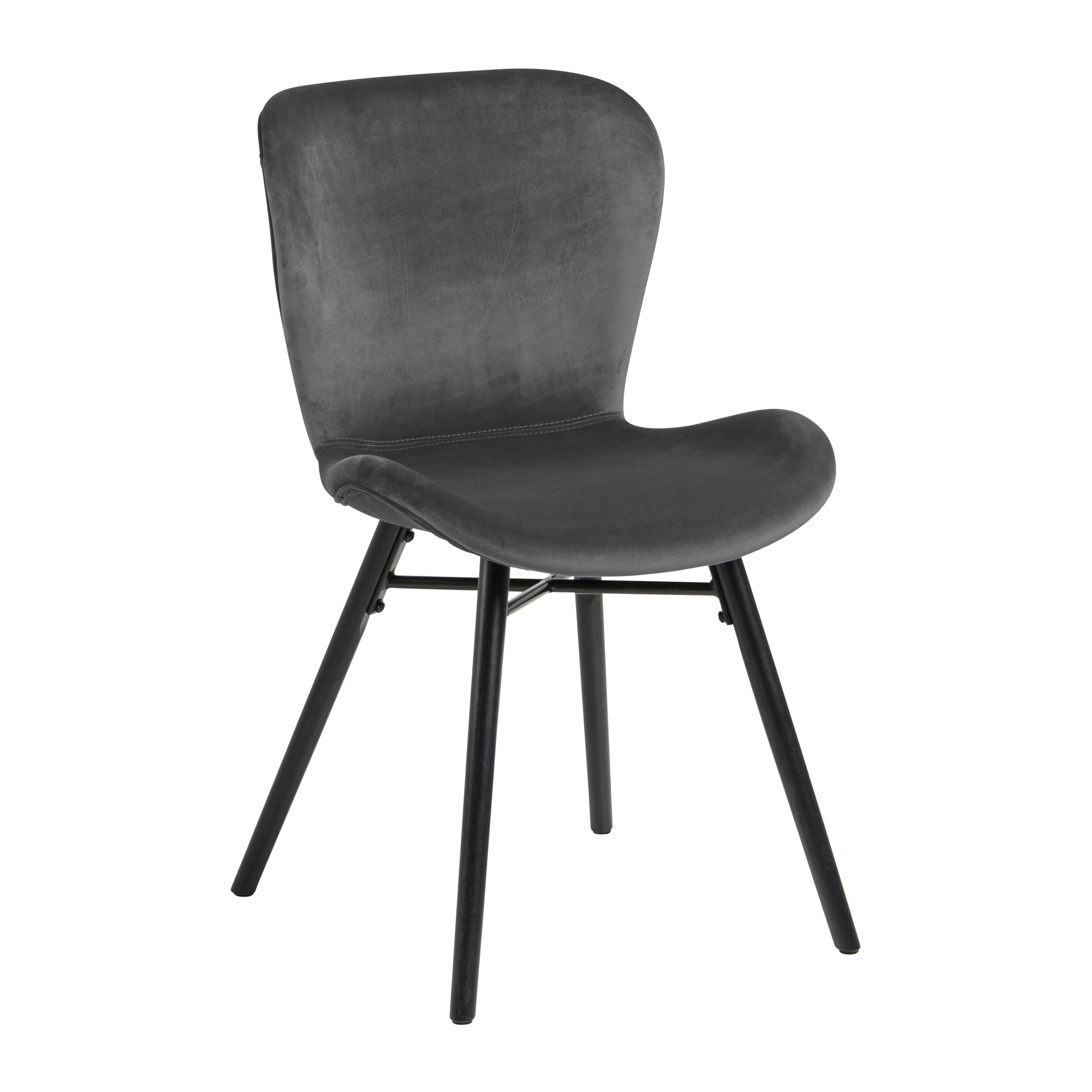 by fonQ basic Tough Eetkamerstoel - Fluweel - Antraciet