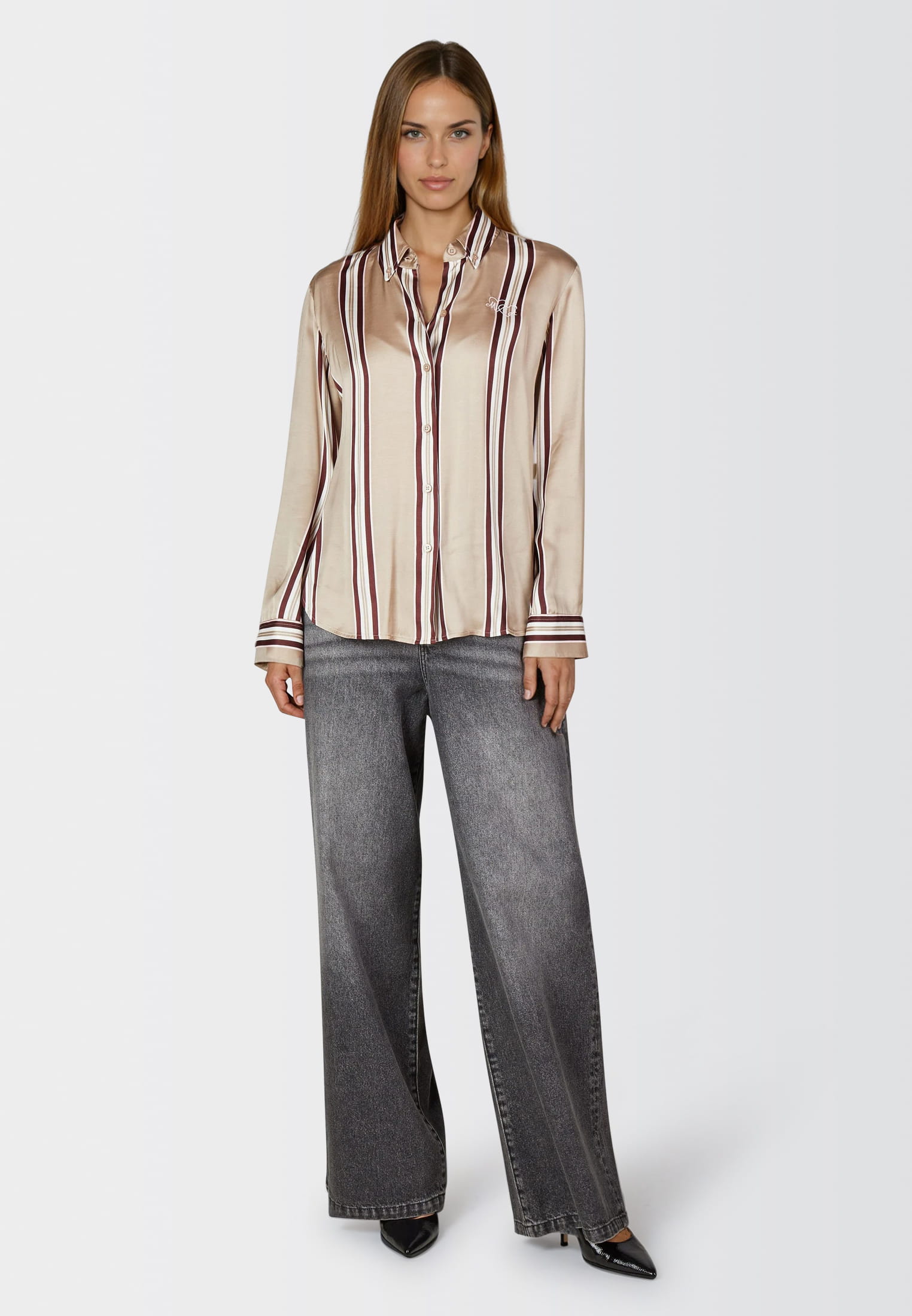 Bluse mit Streifendruck