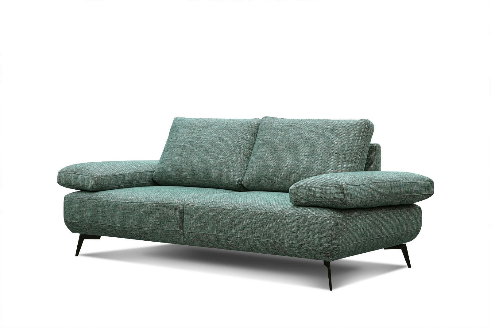 MELLO - Canapé droit 3 places tissu vert de flacon