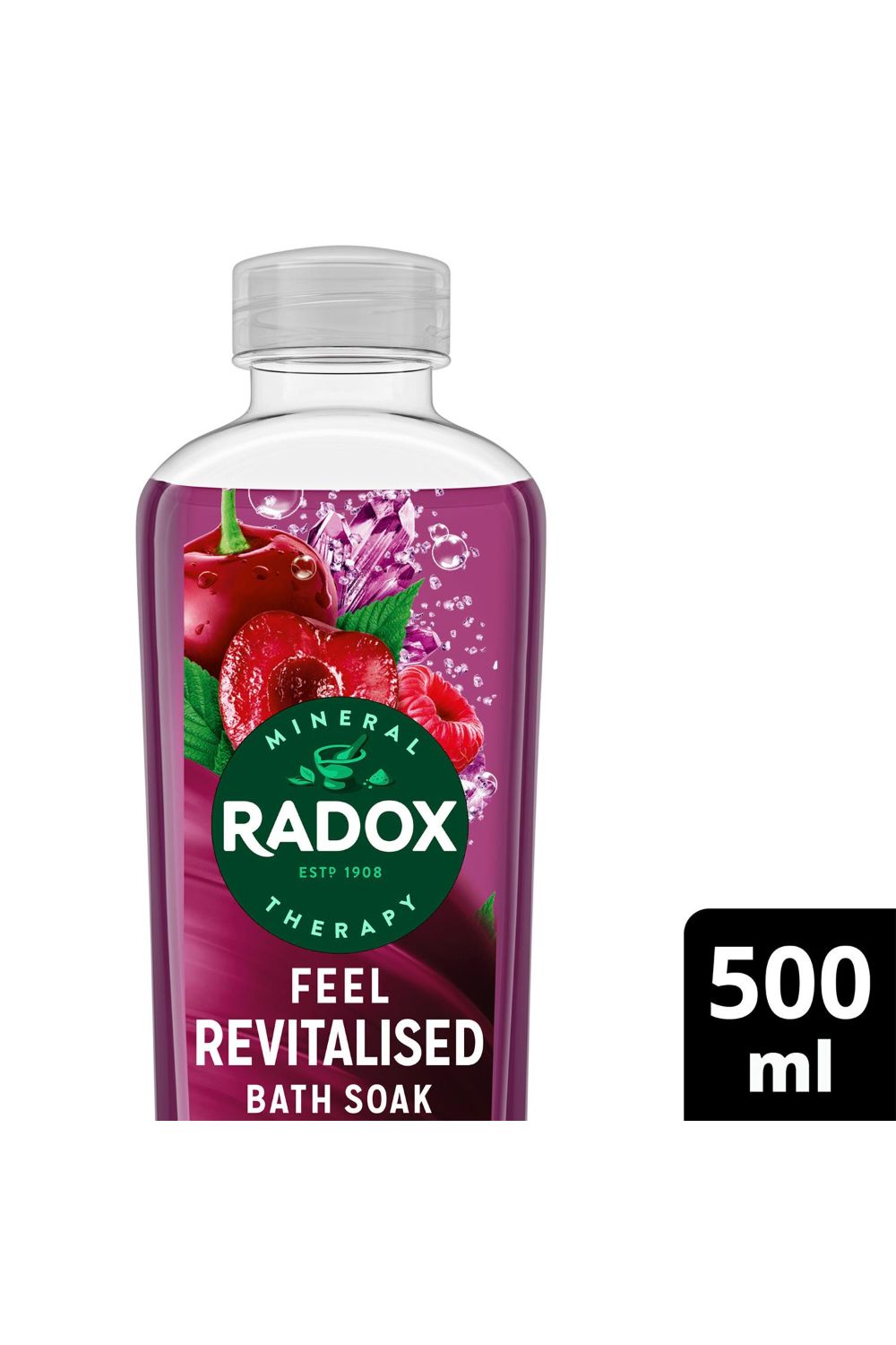 Radox 3x Mineral Therapy Feel Revitalised 'Bath Soak' w/ Cherry & Raspberry, 500ml