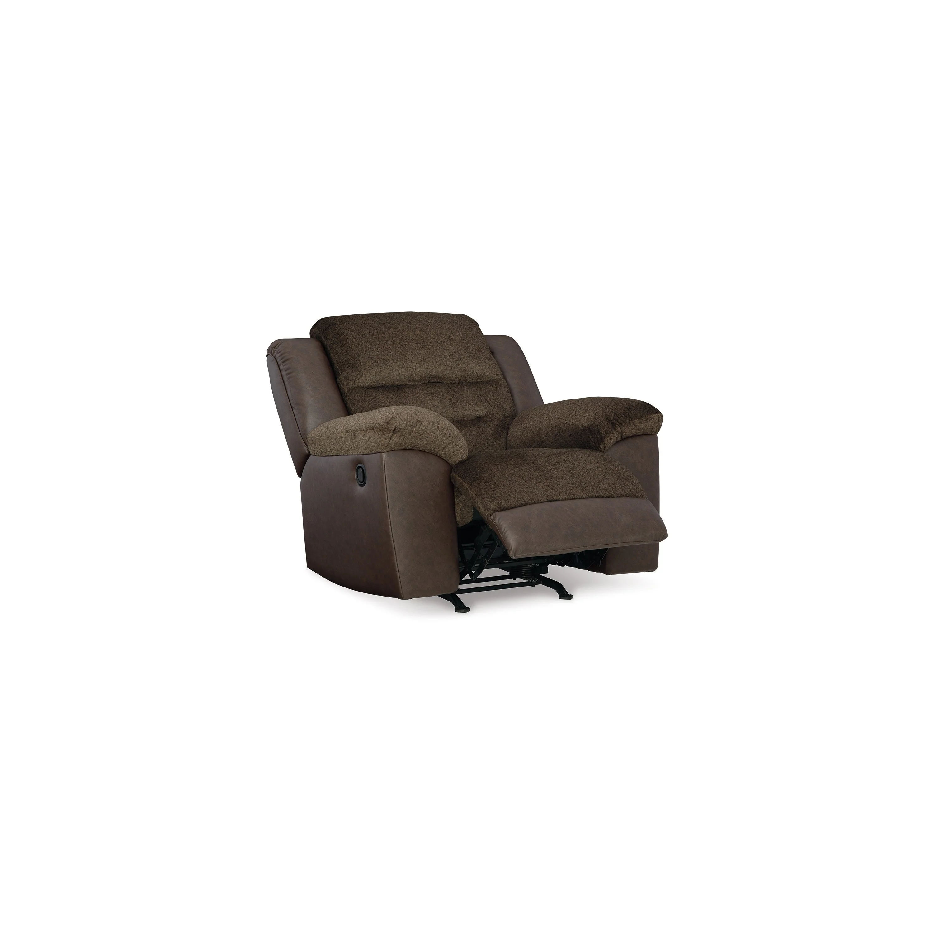 Orman Manual Rocker Recliner Chair, Matte Chocolate Brown Faux Leather
