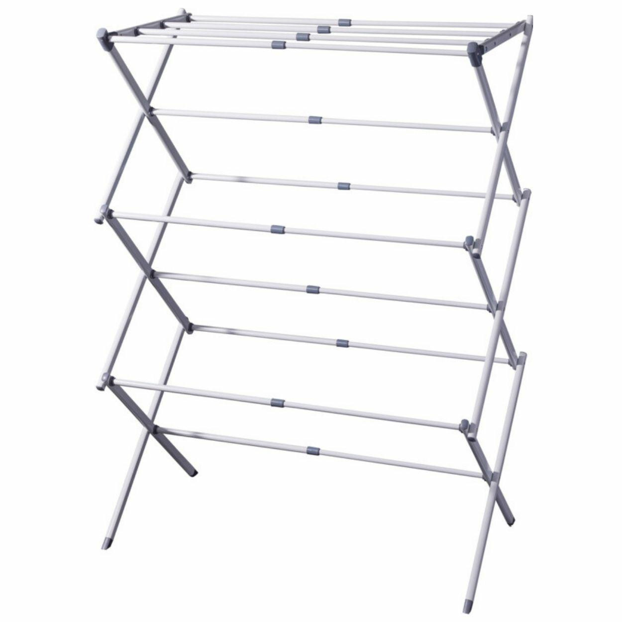 Suszarka na pranie składana i rozsuwana 75xh104 cm metalowa biała