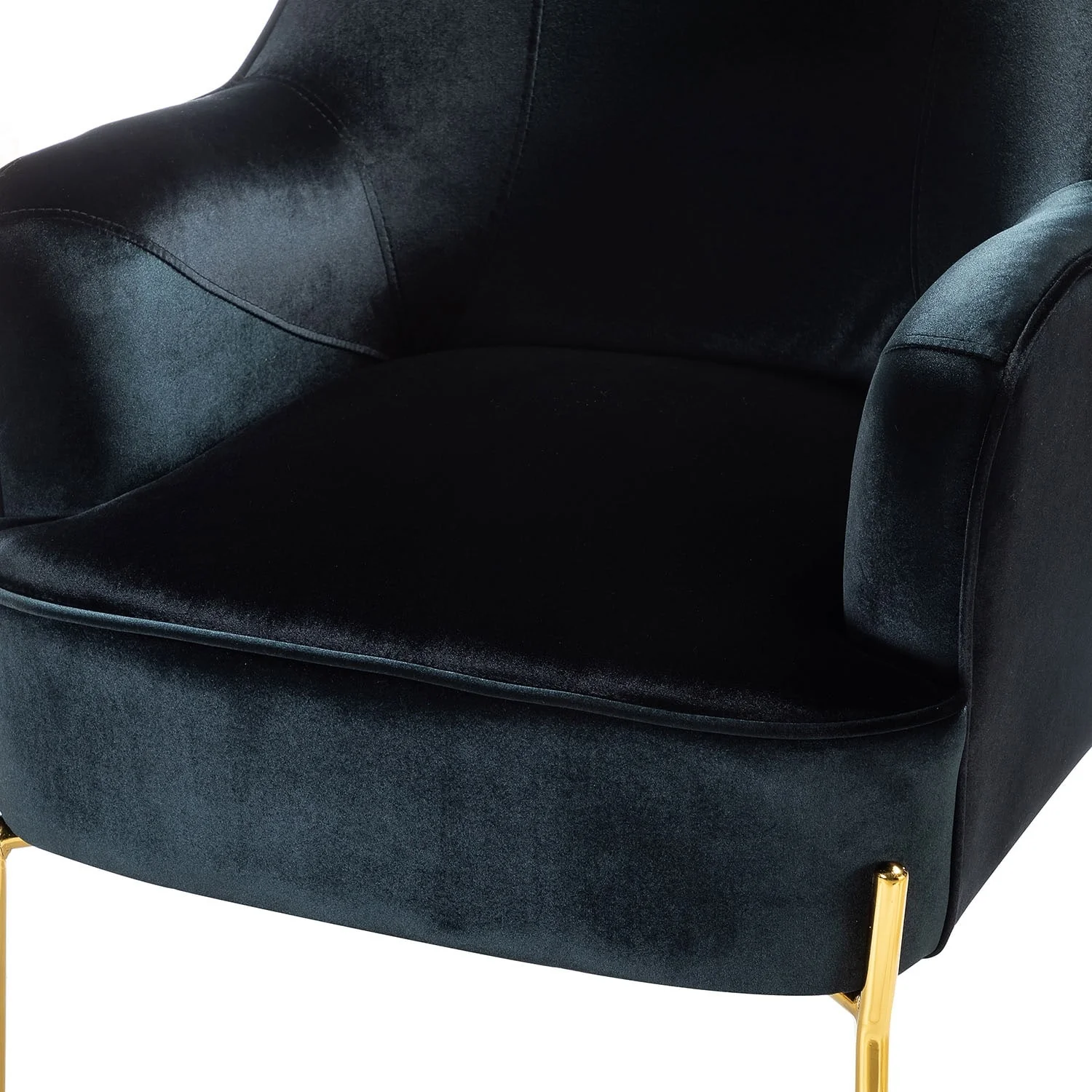 Marina Modern Velvet Accent Chair with Golden Legs Set of 2 by HULALA HOME