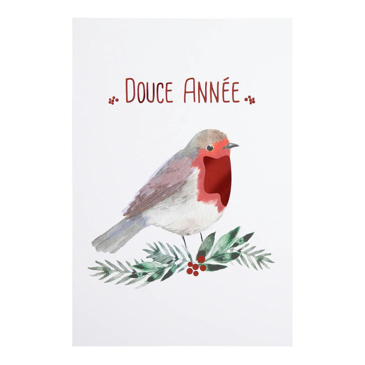 - Carte De Vœux Rouge Gorge Année