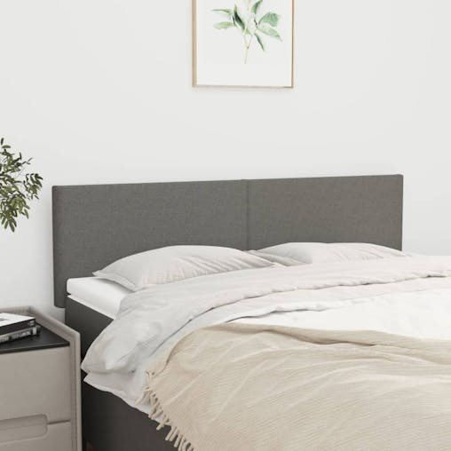 NNEVL Headboards 2 pcs Dark Grey 72x5x78/88 cm Fabric