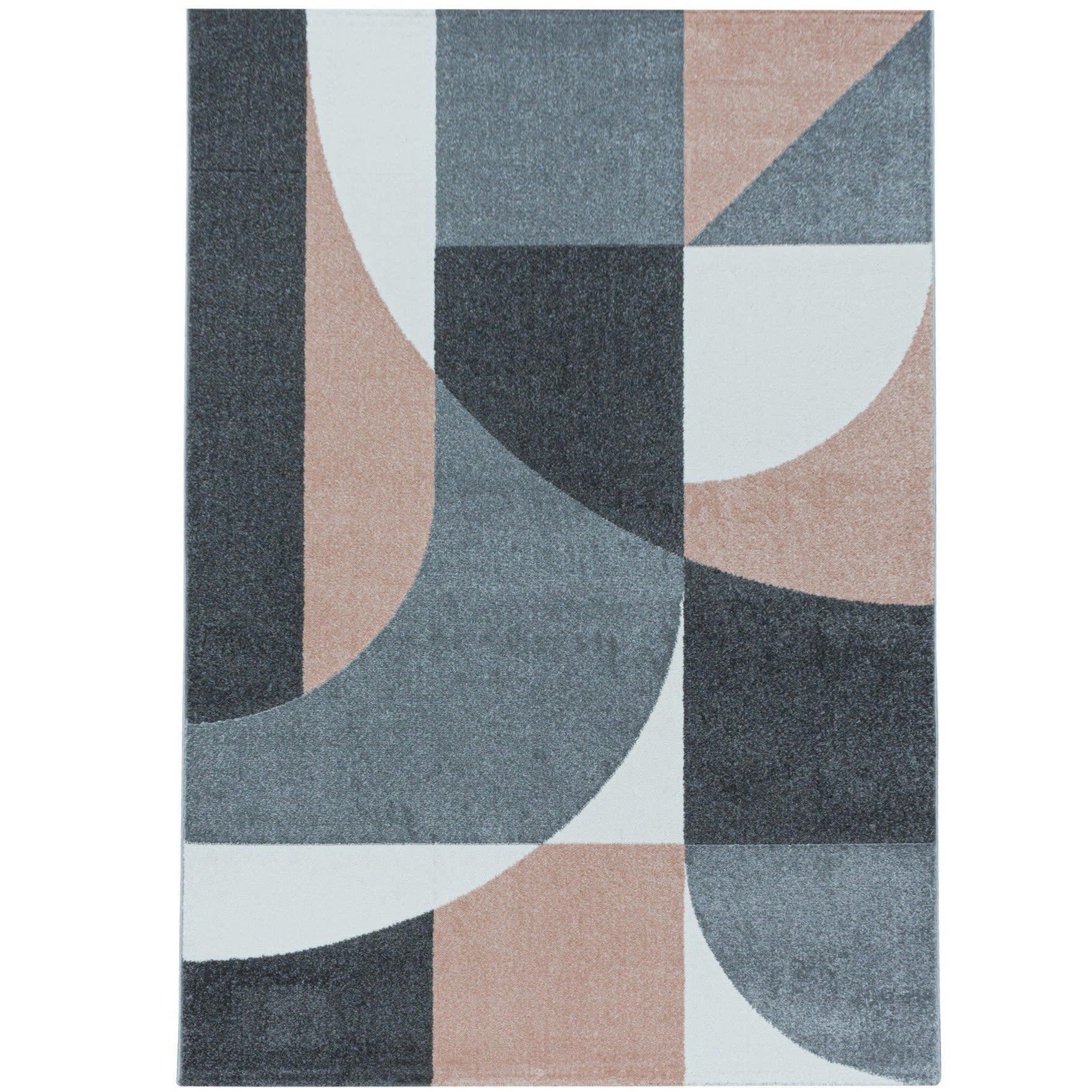 PICASSO - Tapis géométrique rose 80x250cm