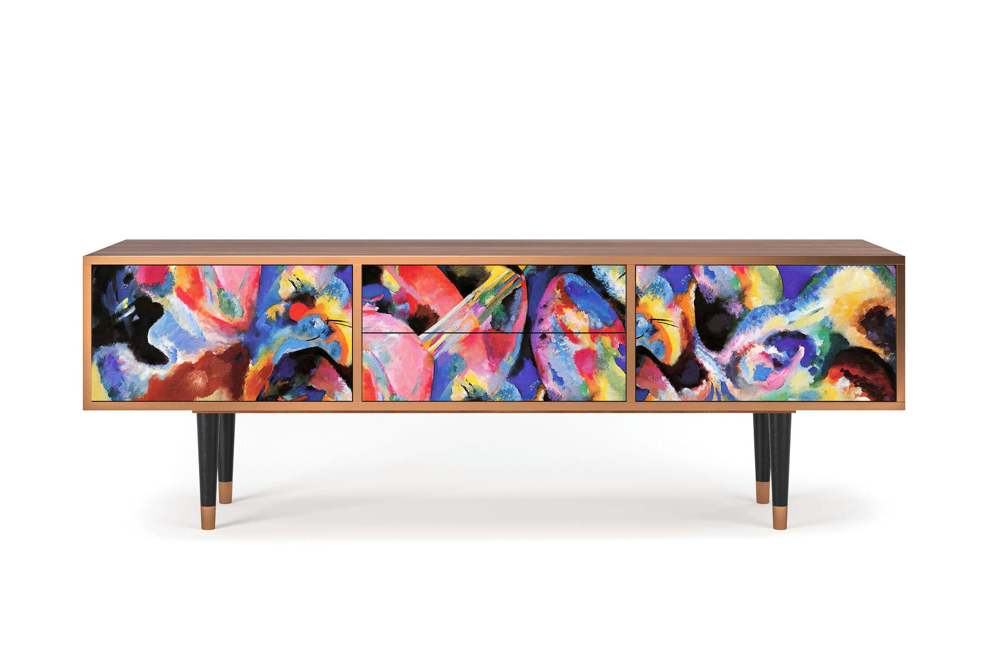 KANDINSKY - Meuble TV  multicolore 2 tiroirs et 2 portes L 170 cm