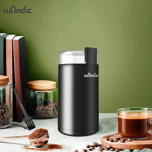 NNEOBA 200W High Power Electric Coffee Grinder One Touch Operation Black