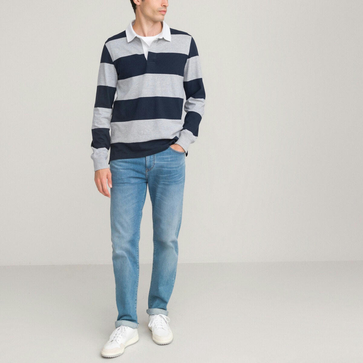 Polo manches longues jersey, coton bio