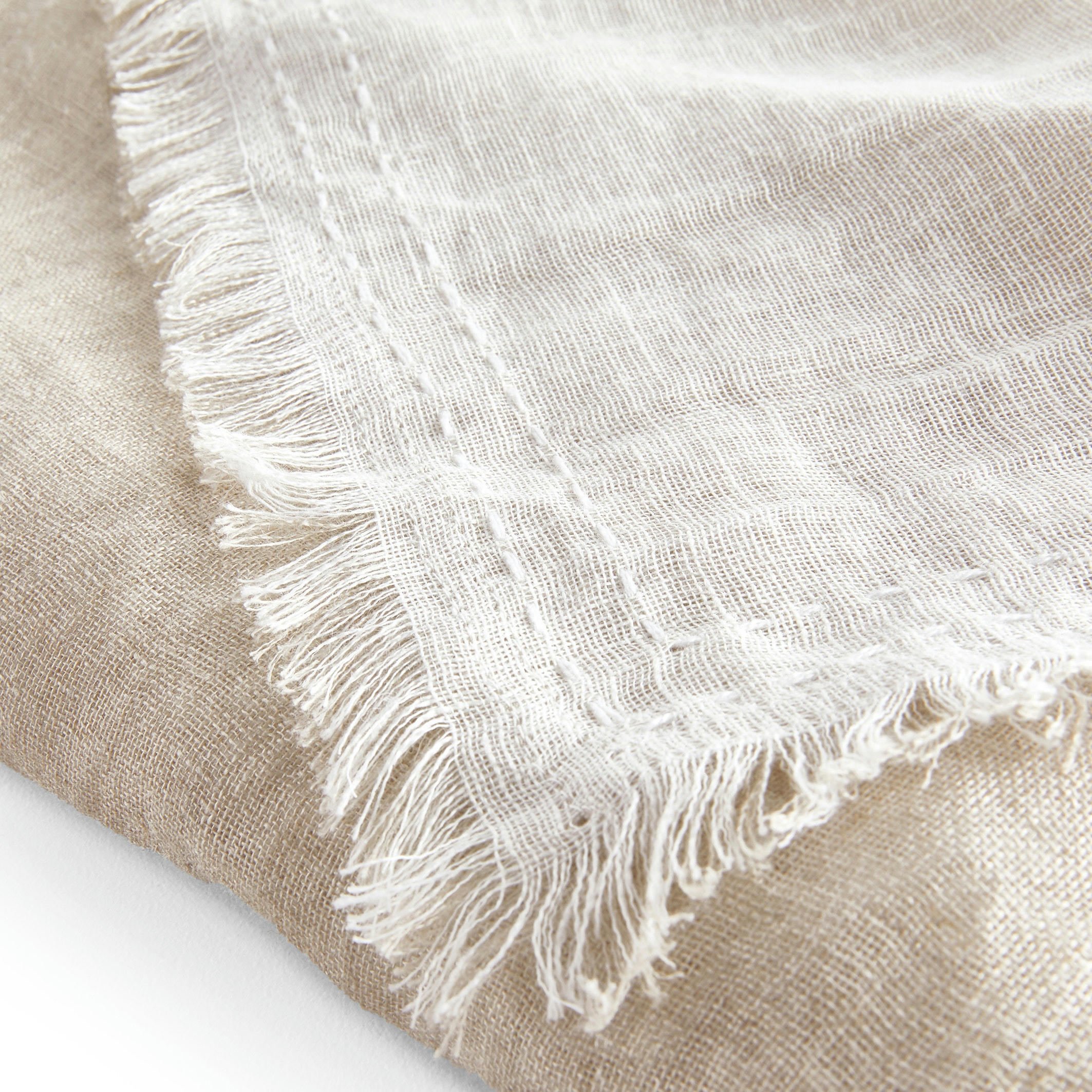 Plaid bicolore en voile de lin, Beha