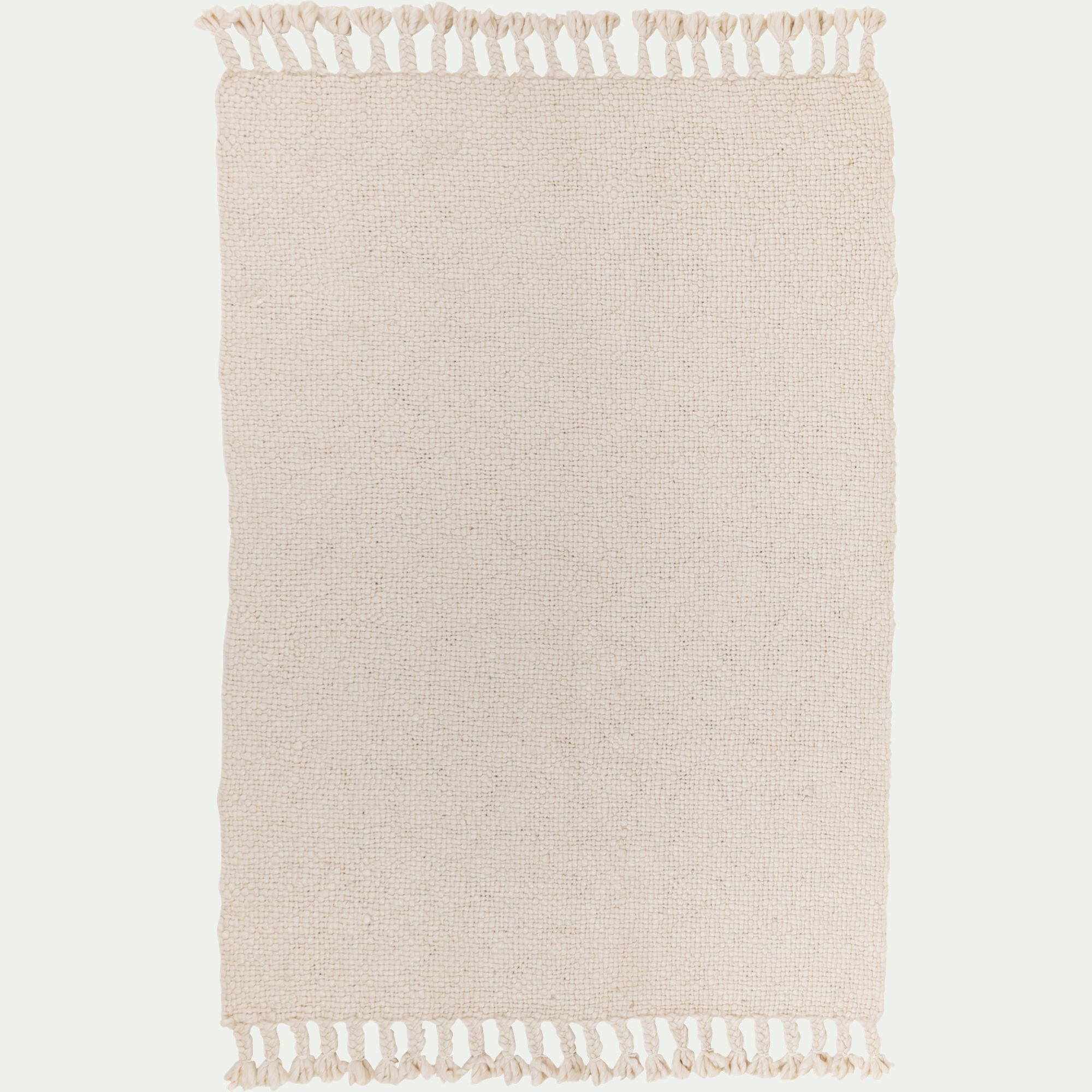 MALA - Tapis à pompons en laine 160x230cm - beige
