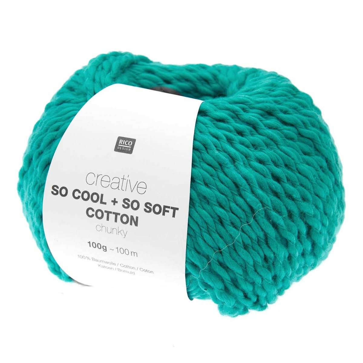 Rico Creative Turquoise So Cool   So Soft Cotton Chunky 100g