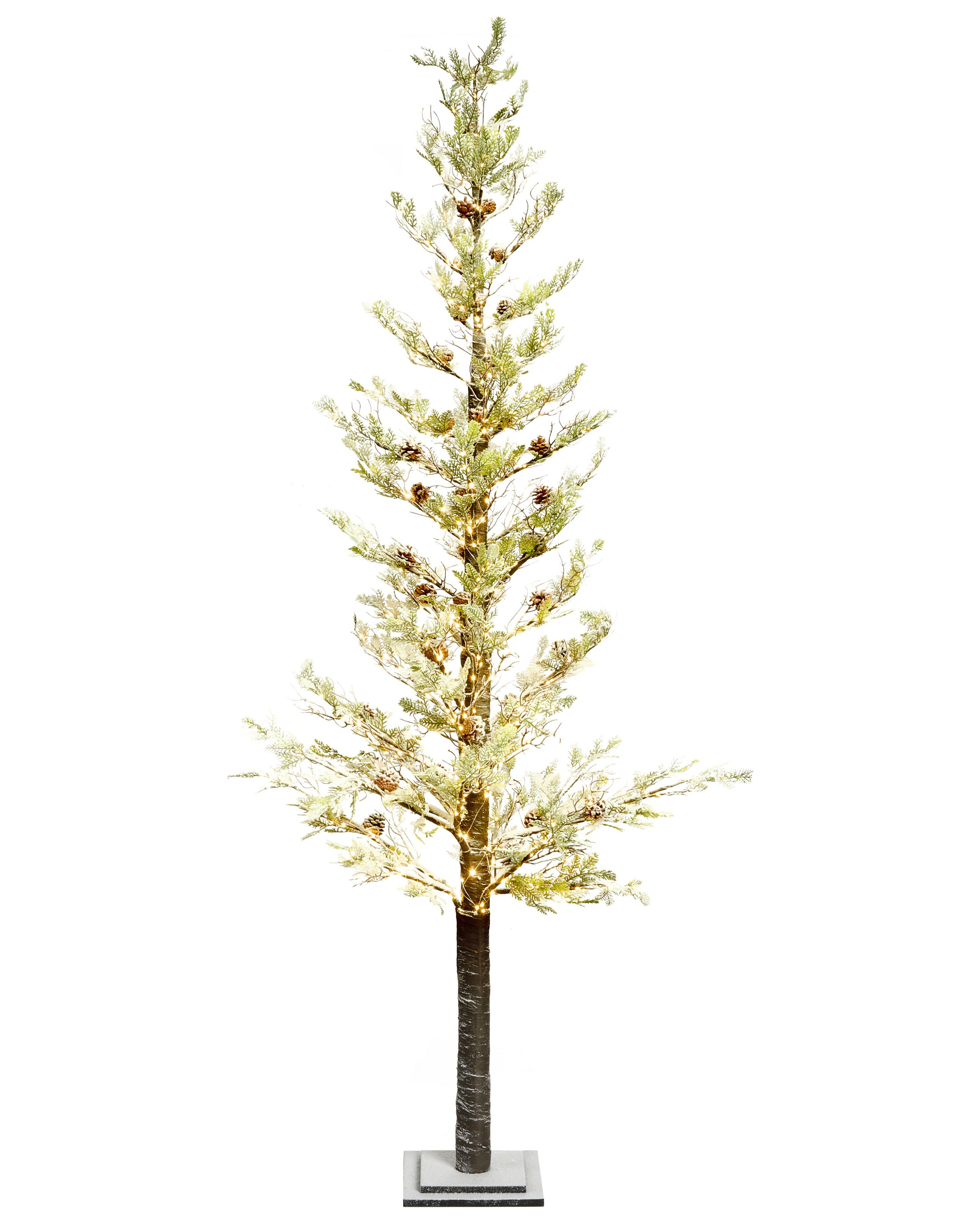 Sztuczna choinka z lampkami LED 245 cm biała