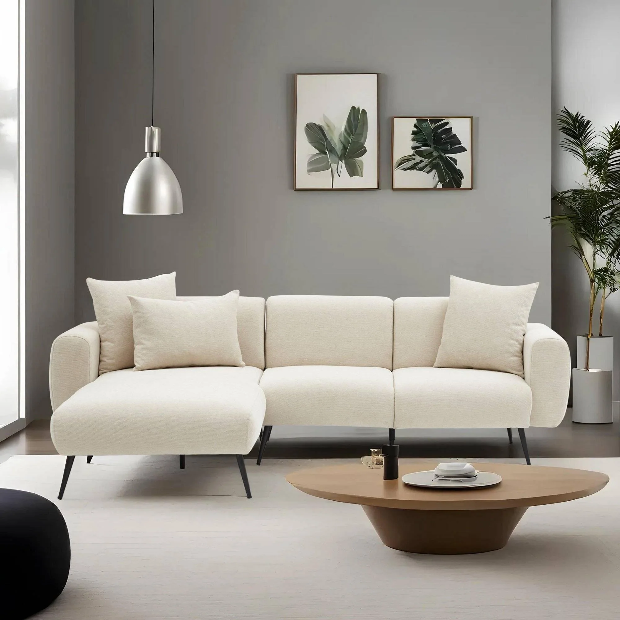Hoekbank Zeno links bouclé