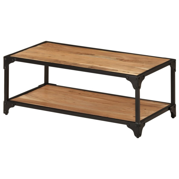 Stolik Kawowy Ława Stół Brązowy Drewniany 90x45x35 Półka Do Salonu