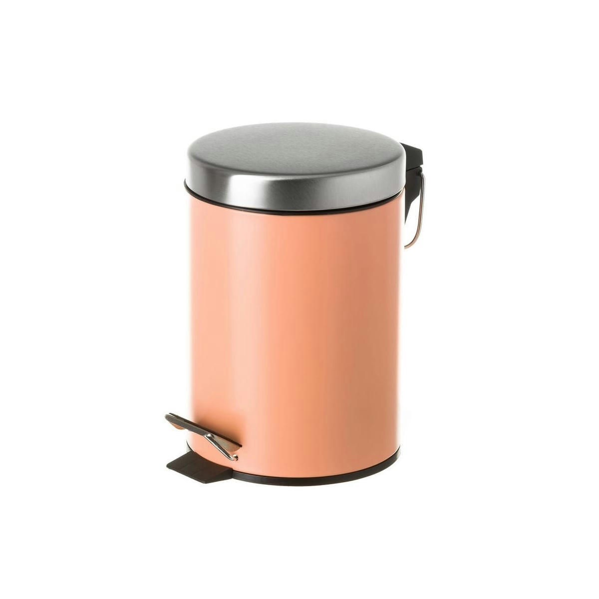 RONDE - Poubelle ronde à pédale en métal orange 3L