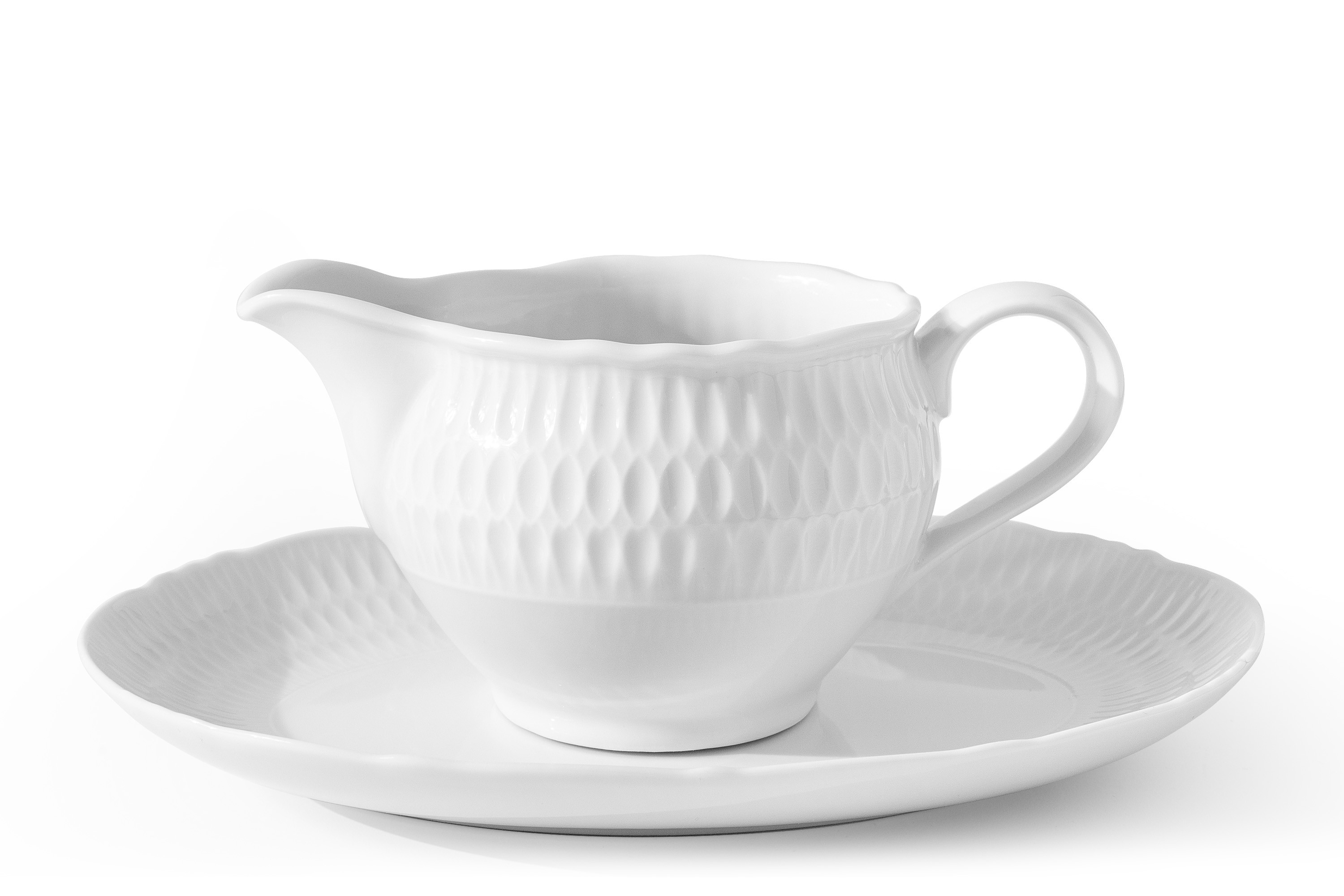 KONSIMO SOFIA BIAŁA Sosjerka ze spodkiem, porcelana, 300 ml