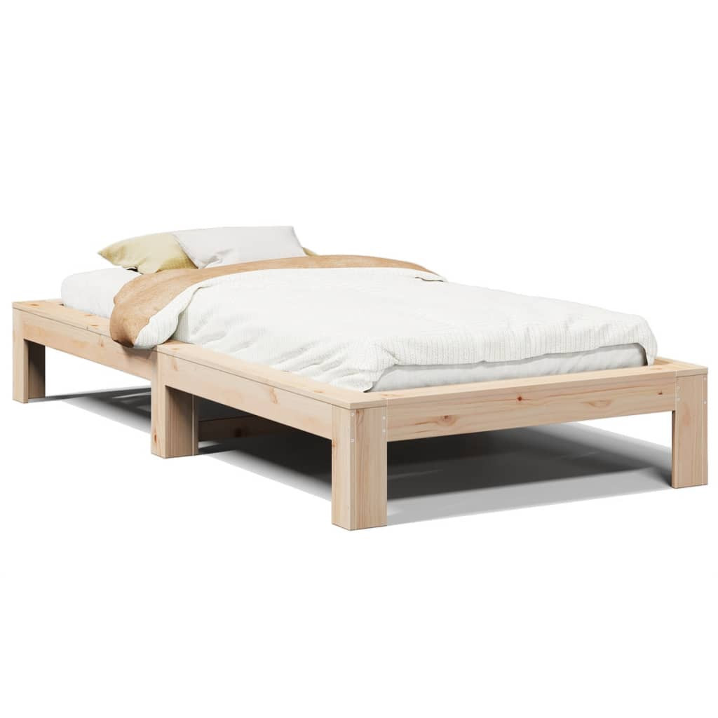 Łóżko Drewniane Rama Łóżka Sofa Brązowe Do Sypialni Pokoju 75x190 cm