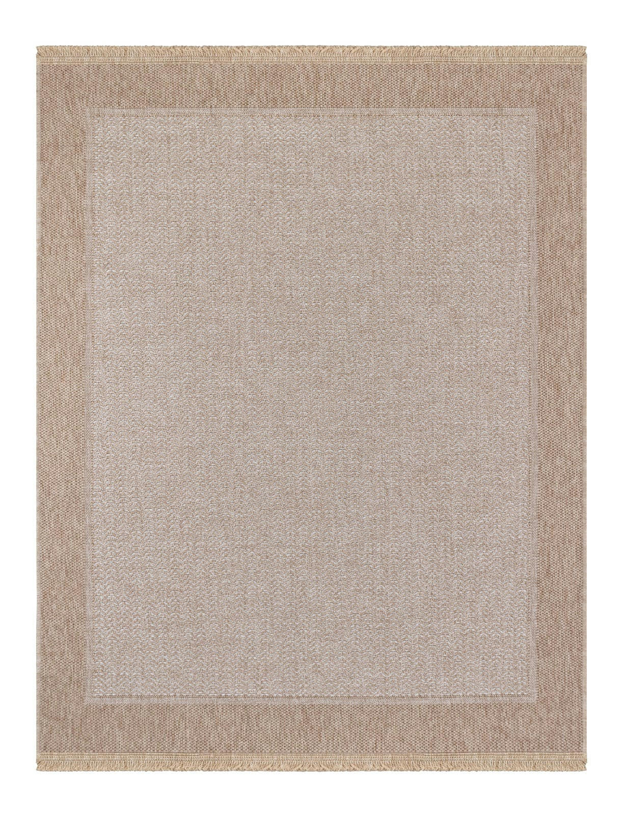 NIKKI - Tapis d'Extérieur/Intérieur Effet Jute Sable/Beige 160x213