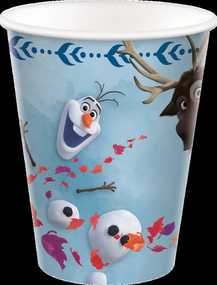Disney Frozen Paper Disposable Cups, Blue, 9-oz, 8-pk, for Birthday Party