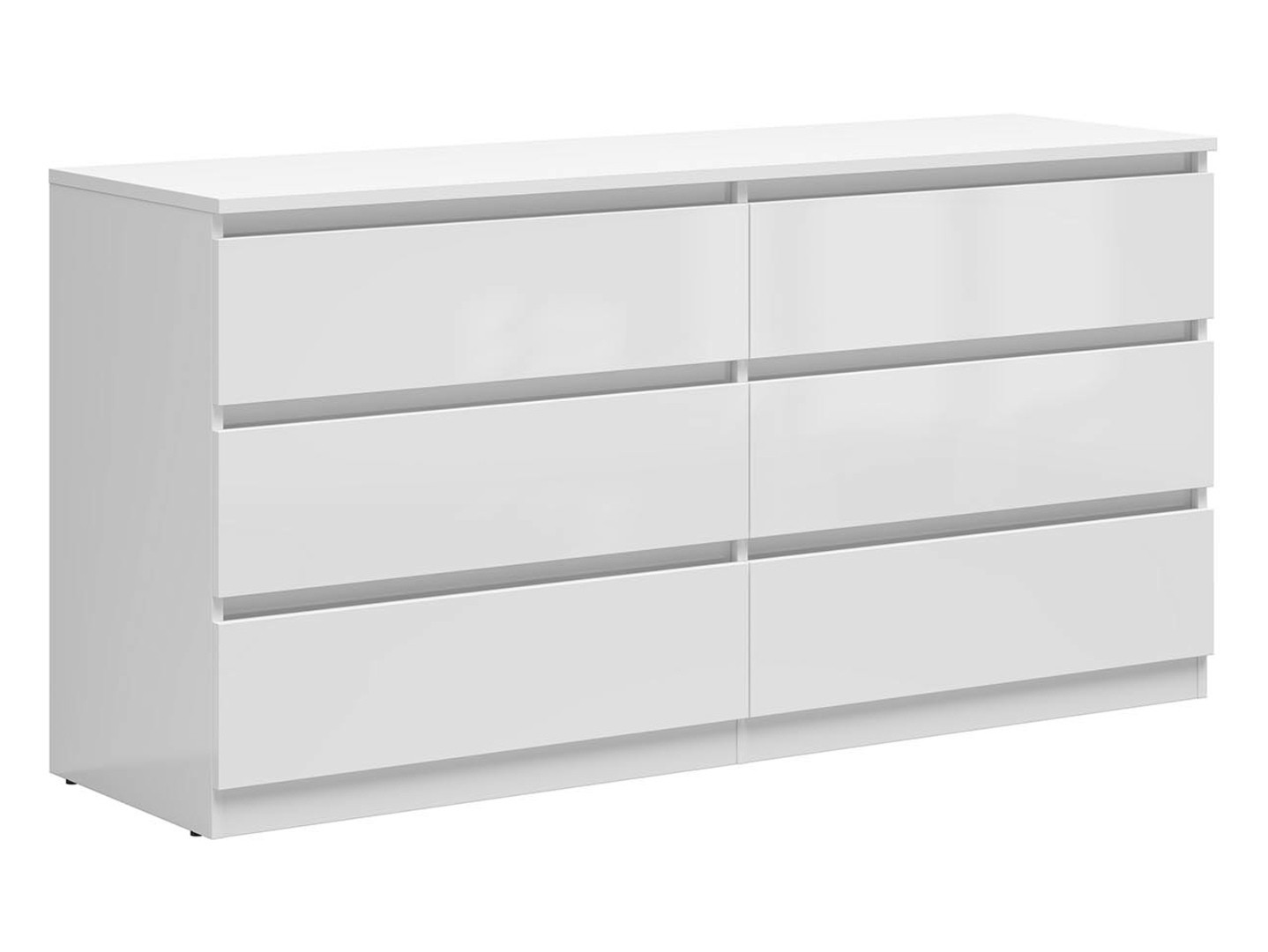 Komoda Tetrix 150 cm z 6 szufladami biały połysk