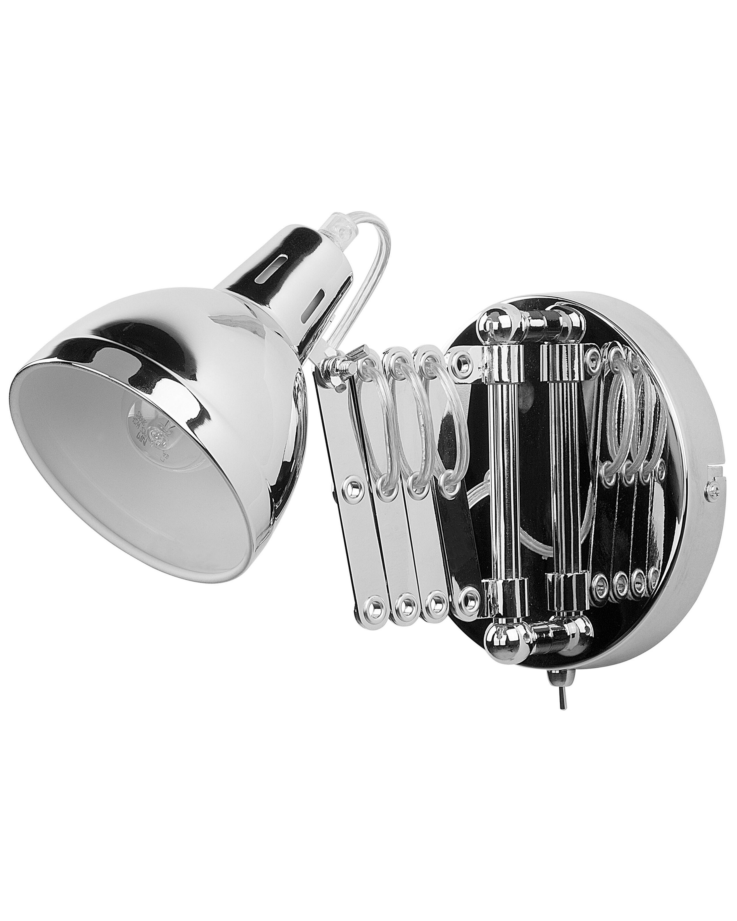 Lampa ścienna kinkiet regulowana srebrna