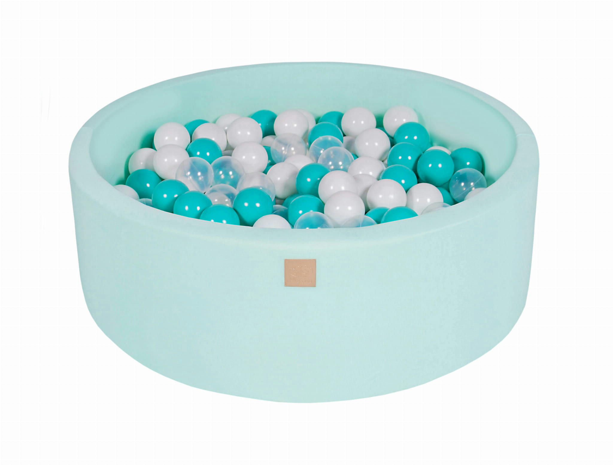 - Piscine menthe à balles turquoises, transparentes et blanches H30cm