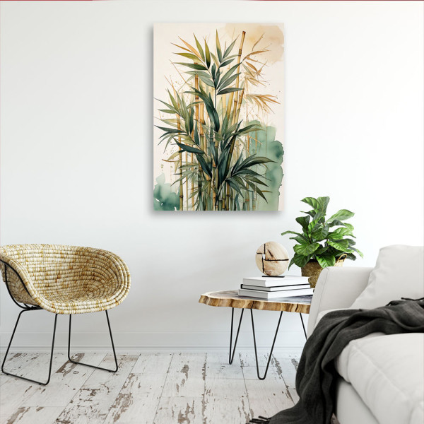 Feeby Obraz do salonu, Bambus Akwarela Natura 40x60