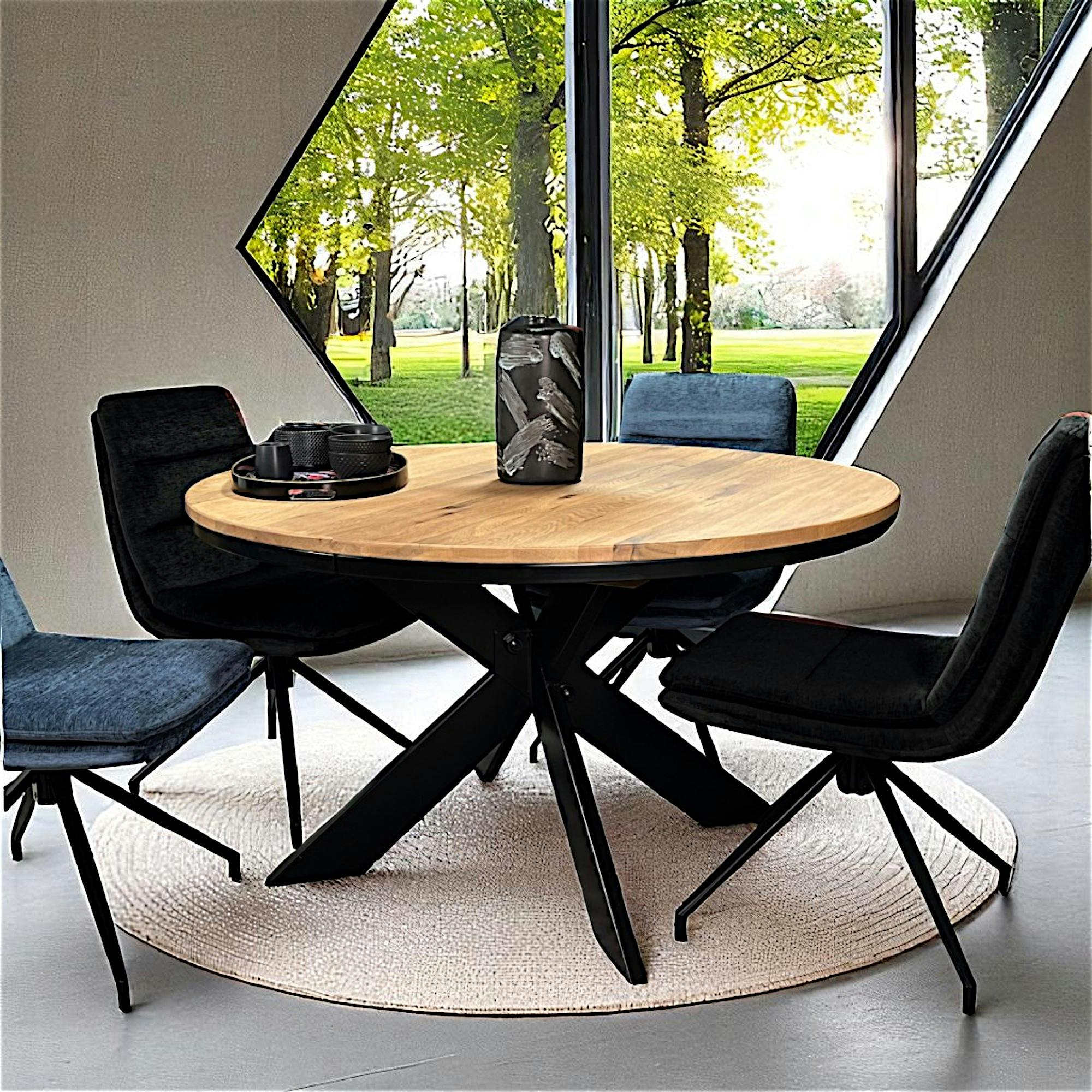 Table ronde extensible en chêne huilé 120 cm PALERME