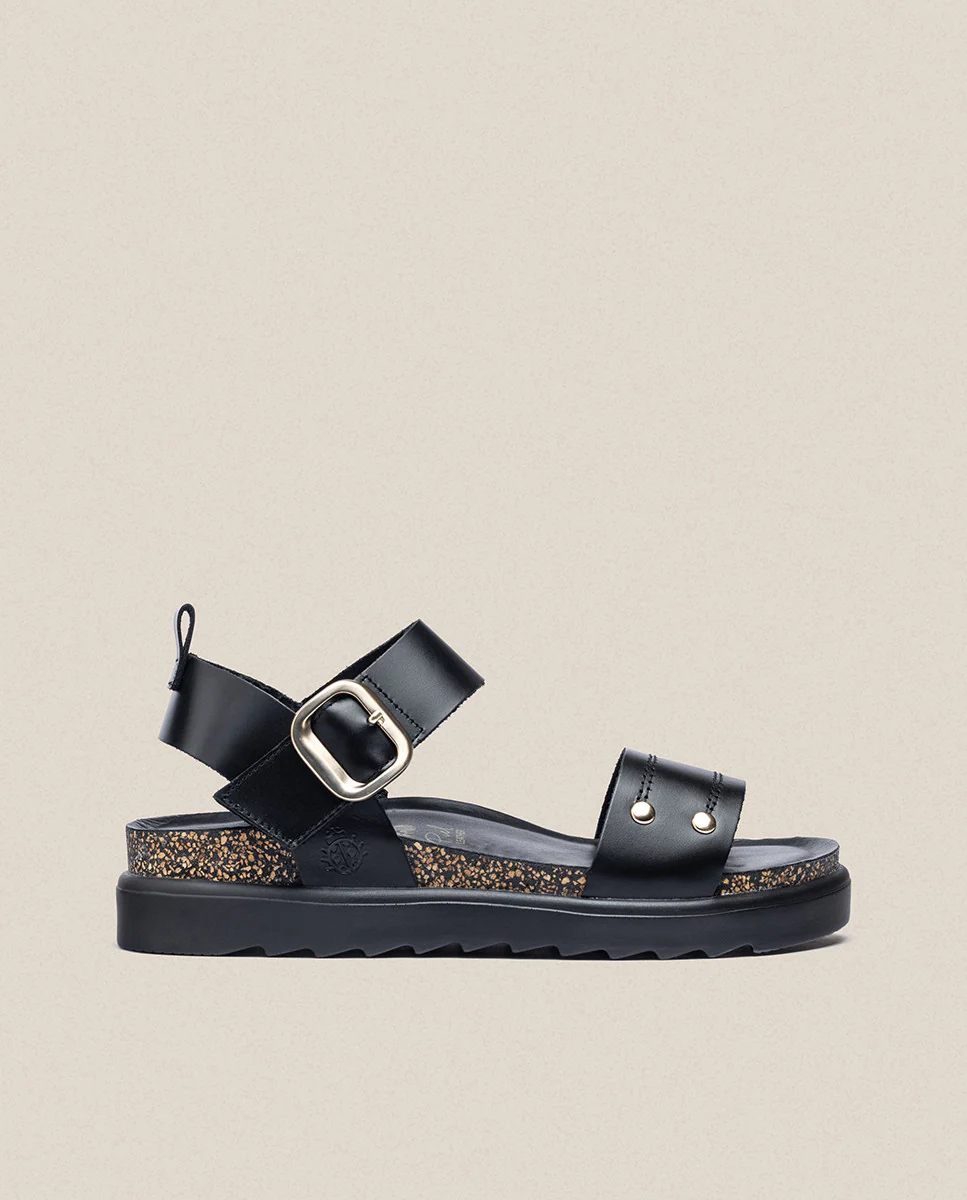 Sandalia de plataforma Tunez 128 negro