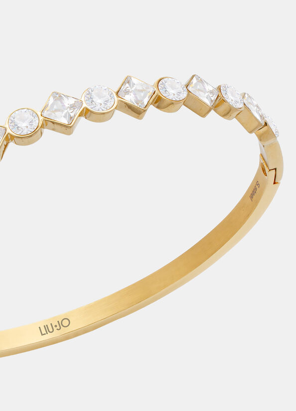 Bracciale rigido con cristalli di vetro
