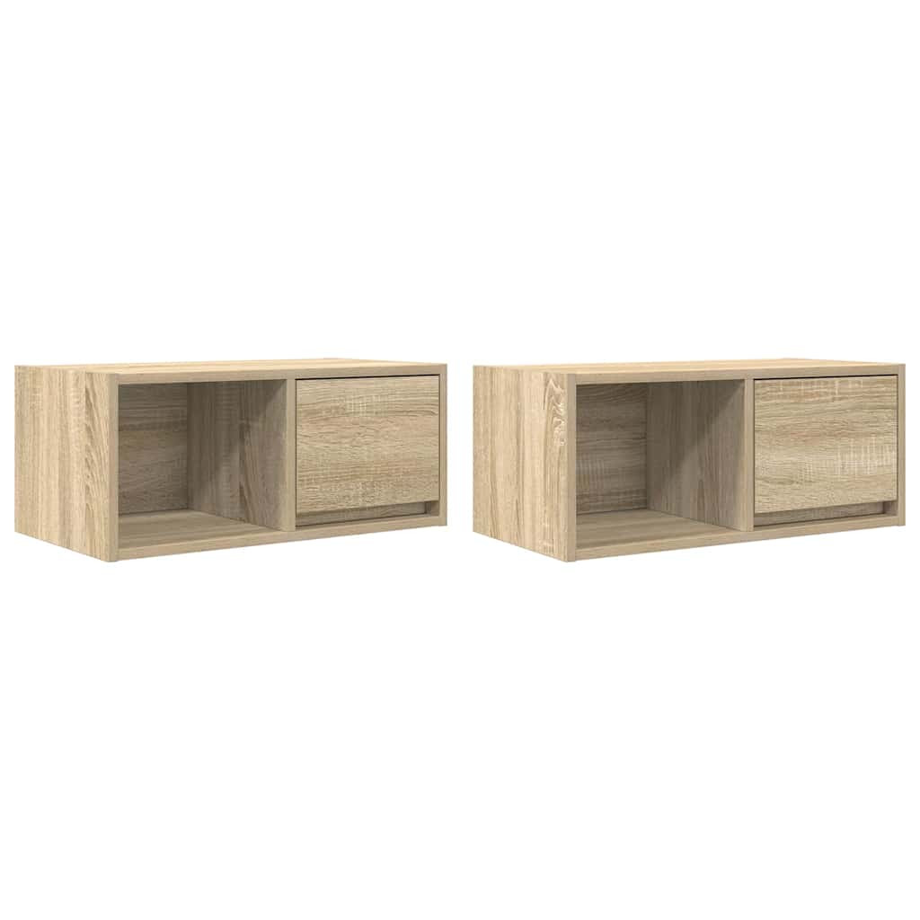 2x Szafka Pod Telewizor Szafka RTV Półka Stolik Telewizyjny 60x31x25.5 cm