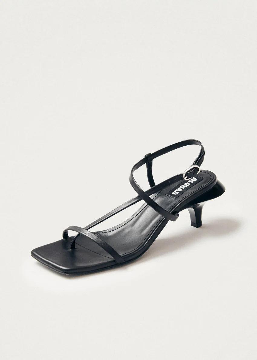 Magali Black Leather Sandals