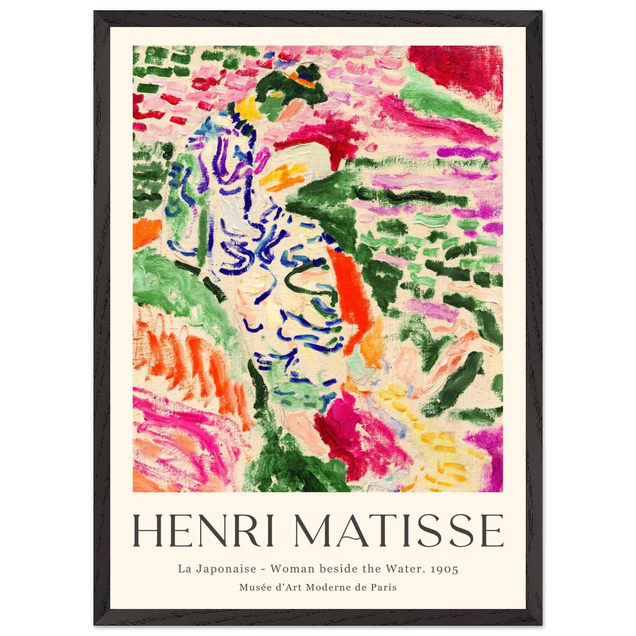Artfulprints Poster met Lijst Matisse - La japonaise 1905  - 50x70 cm - Meerkleurig